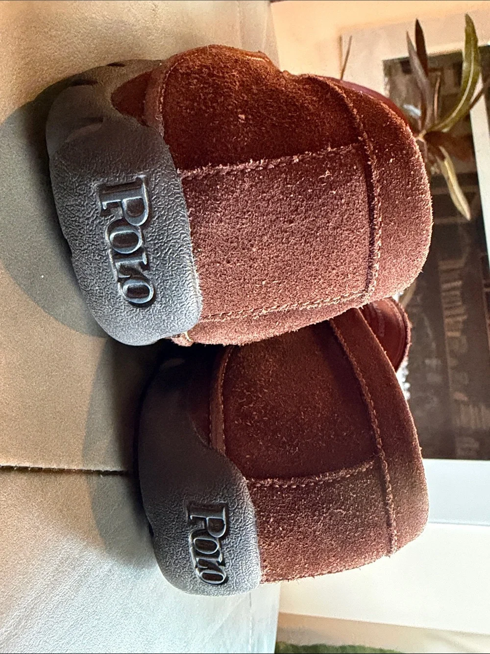 Polo Ralph Lauren Men's Brown Suede Slip-On Loafers Size 11